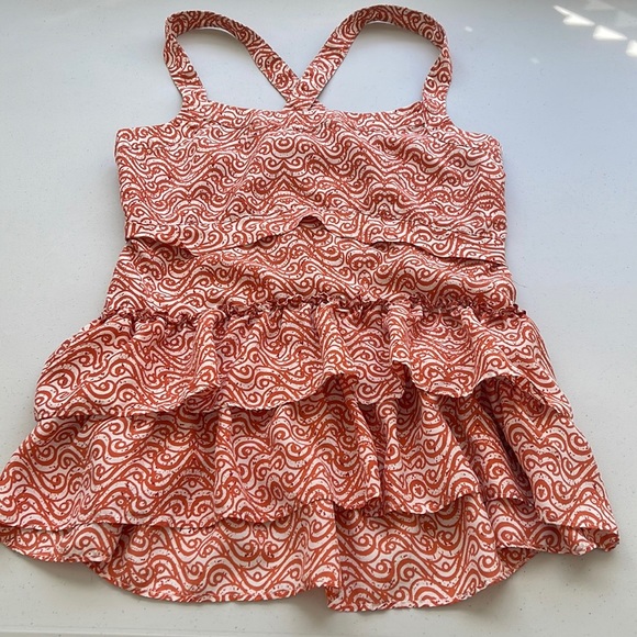 Banana Republic women’s tops Silk Tiered Blouse Orange size small - Picture 11 of 11